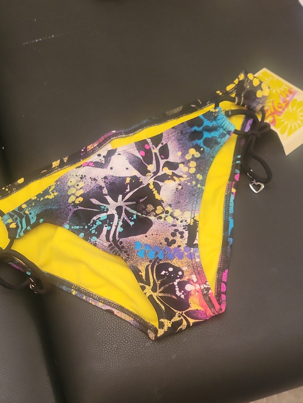 Hobie Yellow Multicolor Floral Bikini Bottom